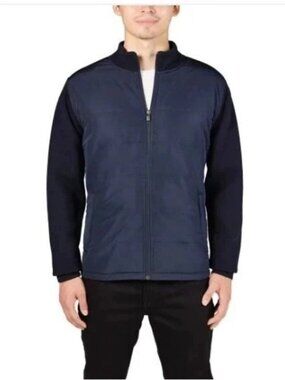 Infinity Men's XL Hybrid Sweater Jacket Quilted Insulated Front, Knit Back F1016